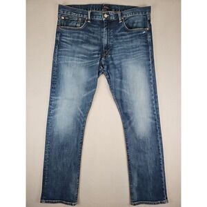 Polo Ralph Lauren The Varick Slim Straight Jeans Mens 37x31 Blue Denim